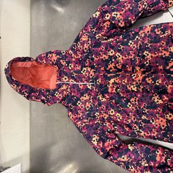 Columbia Orange Flower Windbreaker Jacket