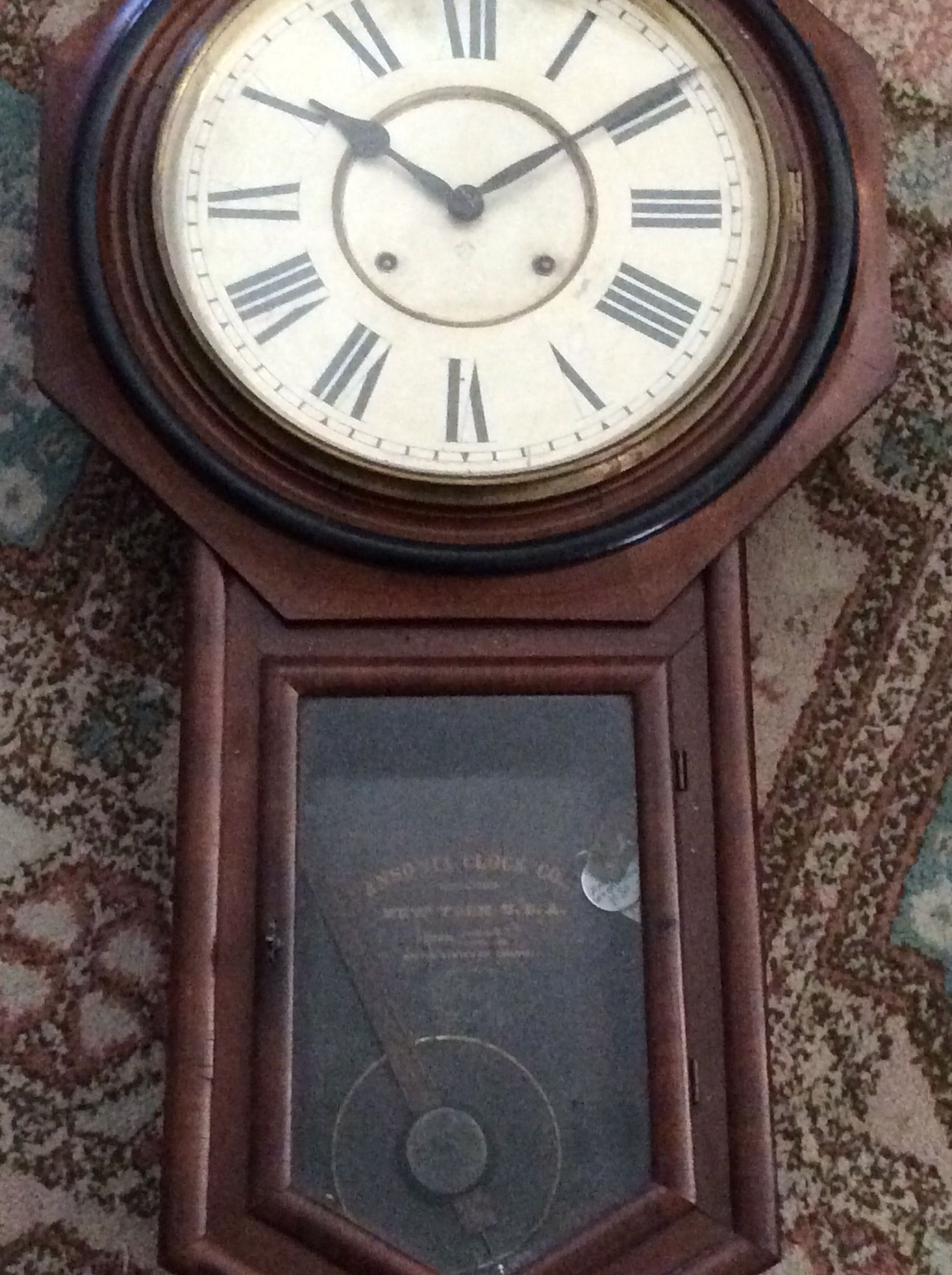 Large Antique 1910 Ansonia School Office Wall Clock Working