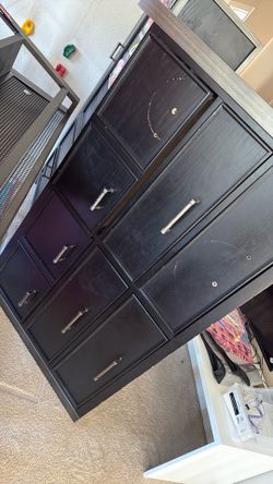 Nightstand, dresser, armoire, and desk with hutch on top