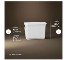 Claude by Studio McGee 1.6 GPF Single Flush Toilet Tank with Flapper/Piston Technology in White