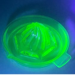 Vintage Uranium glass juicer