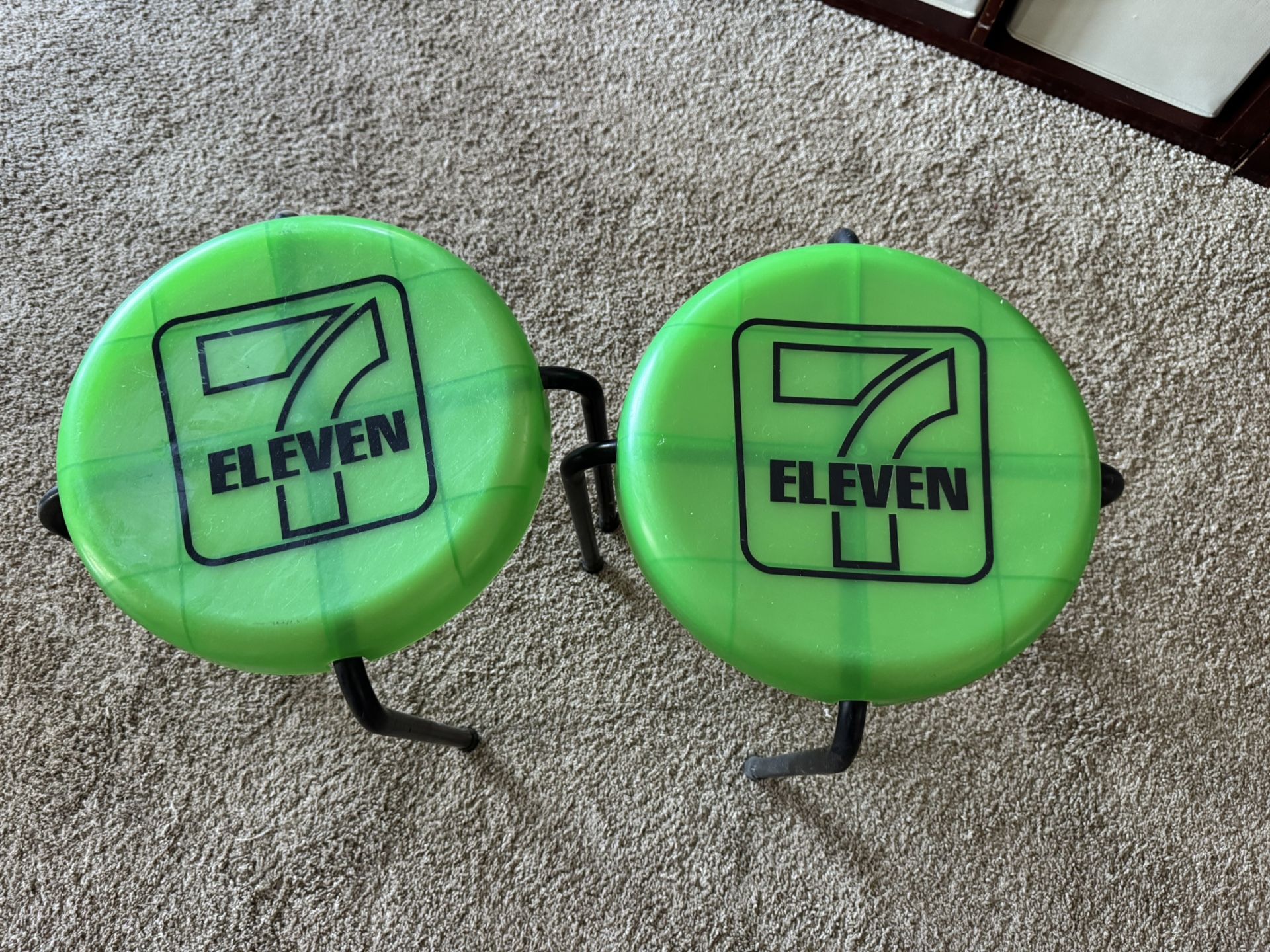 Set Of Two 7-Eleven (7-11) Plastic Stools