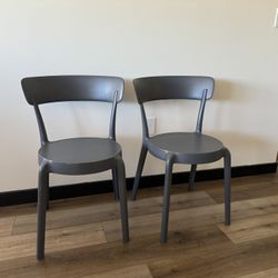 Grey Armless Bistro Chairs