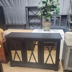 Buffet Black. Console with Mirrored Doors(New),
