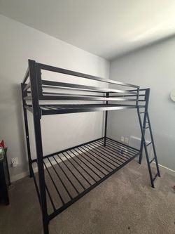 Black Metal Twin Bunk Bed Frame