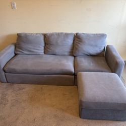 Modern Gray Sectional Sofa with Chaise – Clean & Comfortable - CASH ONLY!