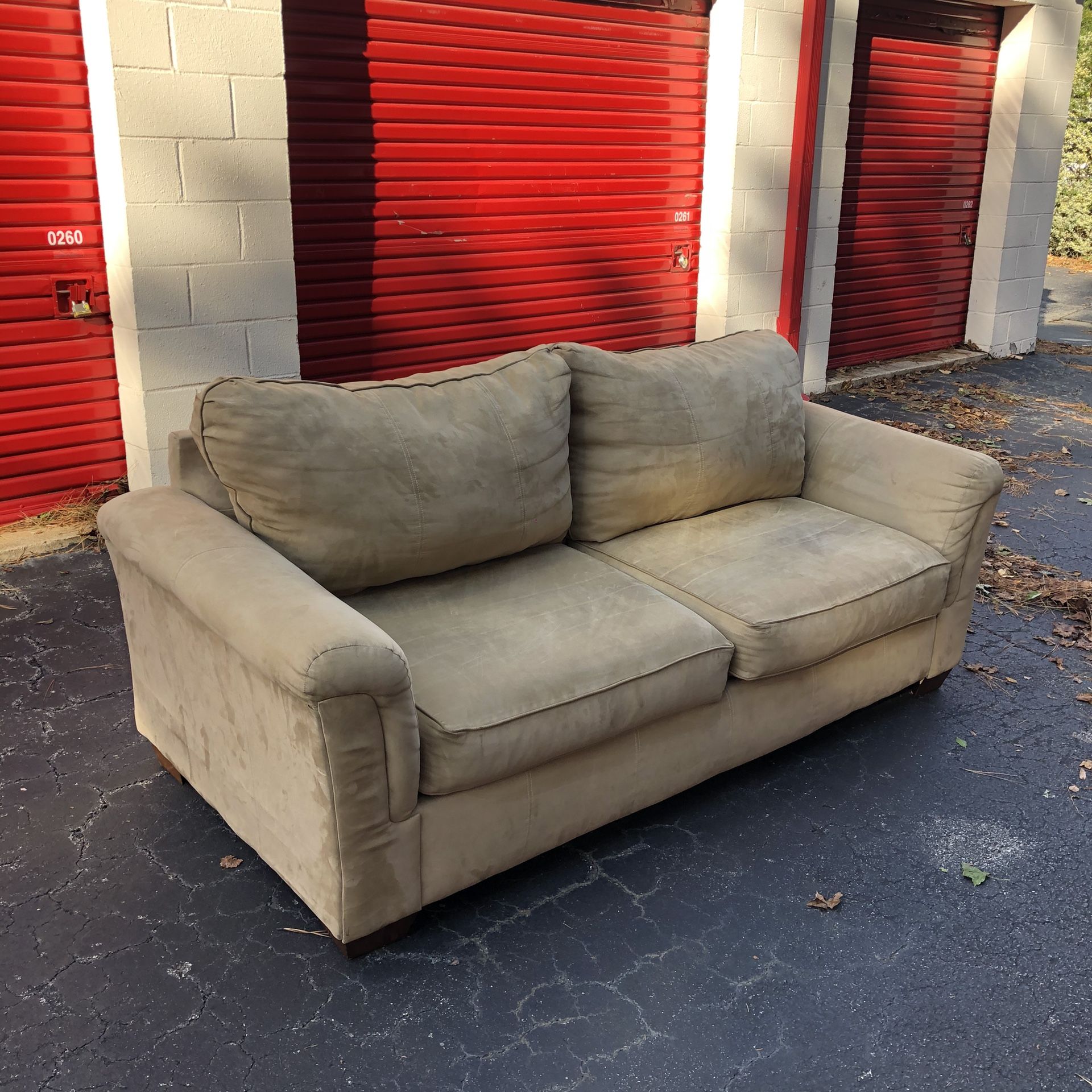 Free Delivery - Tan Suede Couch