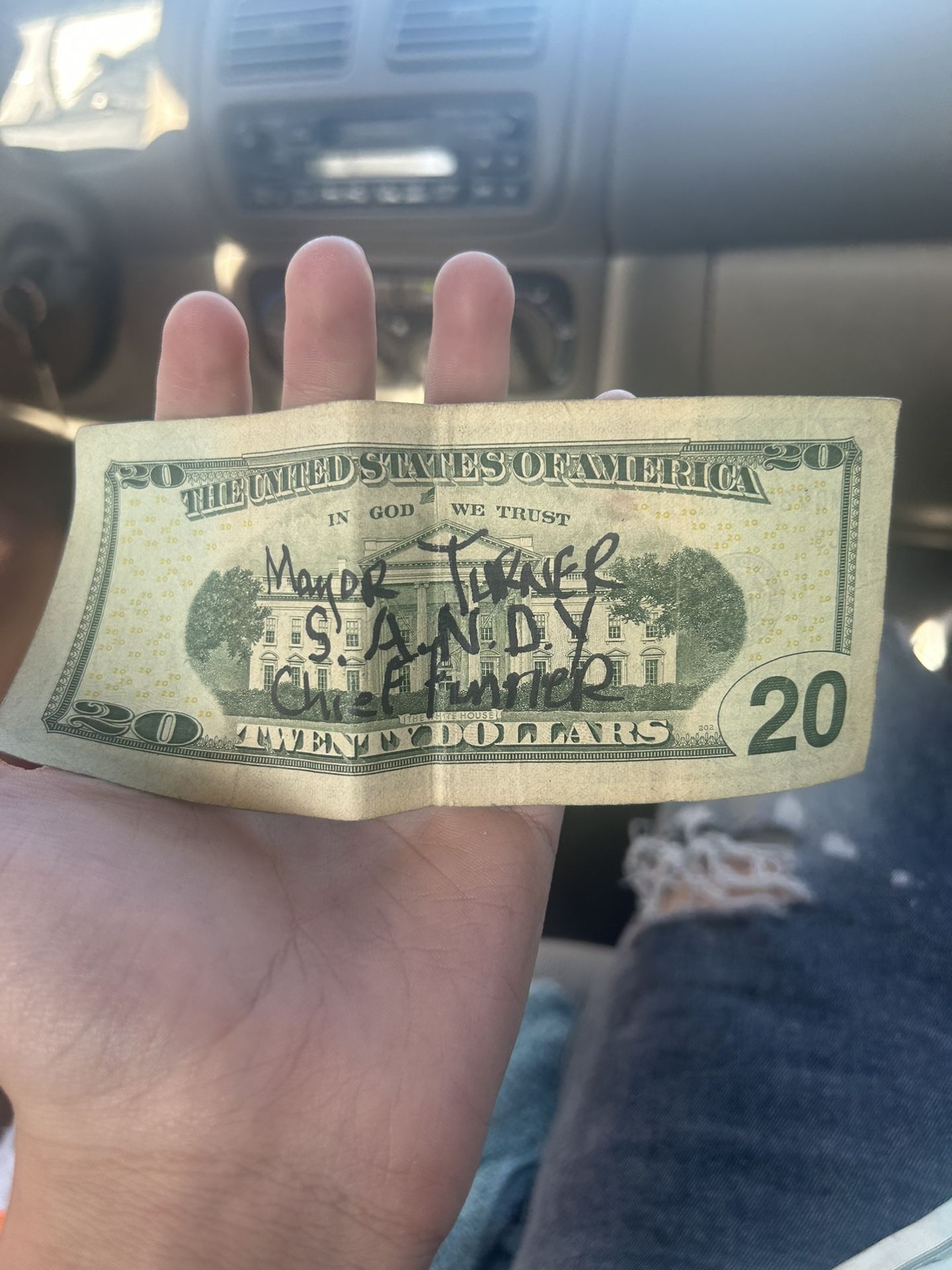 Autographed bill by mayor