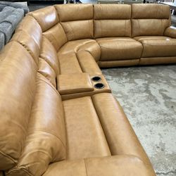 Luxury Genuine Leather Power Sectional