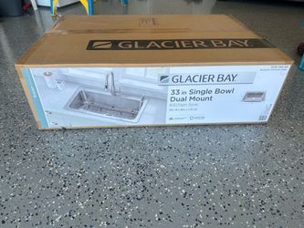 Glacier Bay Bratten 33 in. Drop-In Single Bowl Stainless Steel Kitchen Sink