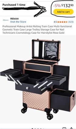Professional Makeup Artist Rolling Train Case