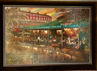 Framed Cafe Du Monde Oil Painting