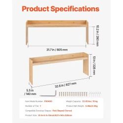  Over the Stove Shelf, Over Stove Spice Shelf for Kitchen Stove Top, Seasoning Shelves, Spice Organizer, Easy to Assemble Countertop Storage Solution,