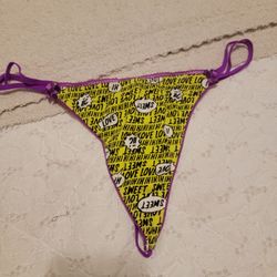 Neon Green & Purple G String Panty New
