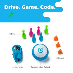 Sphero Mini (Blue) - Coding Robot Ball - Educational Coding and Gaming for Kids and Teens - Bluetooth Connectivity - Interactive and Fun Learning Expe