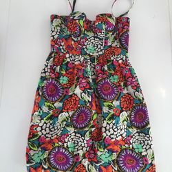New Floral Moda International Mini Corset Top Dress Size 0