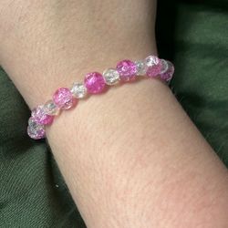 Pink and clear bracelet