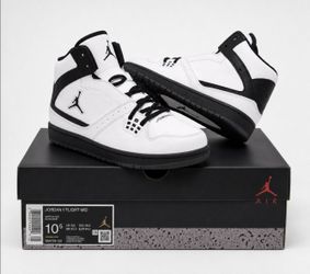 MENS BLACK AND WHITE JORDANS 1 FLIGHT MIDS