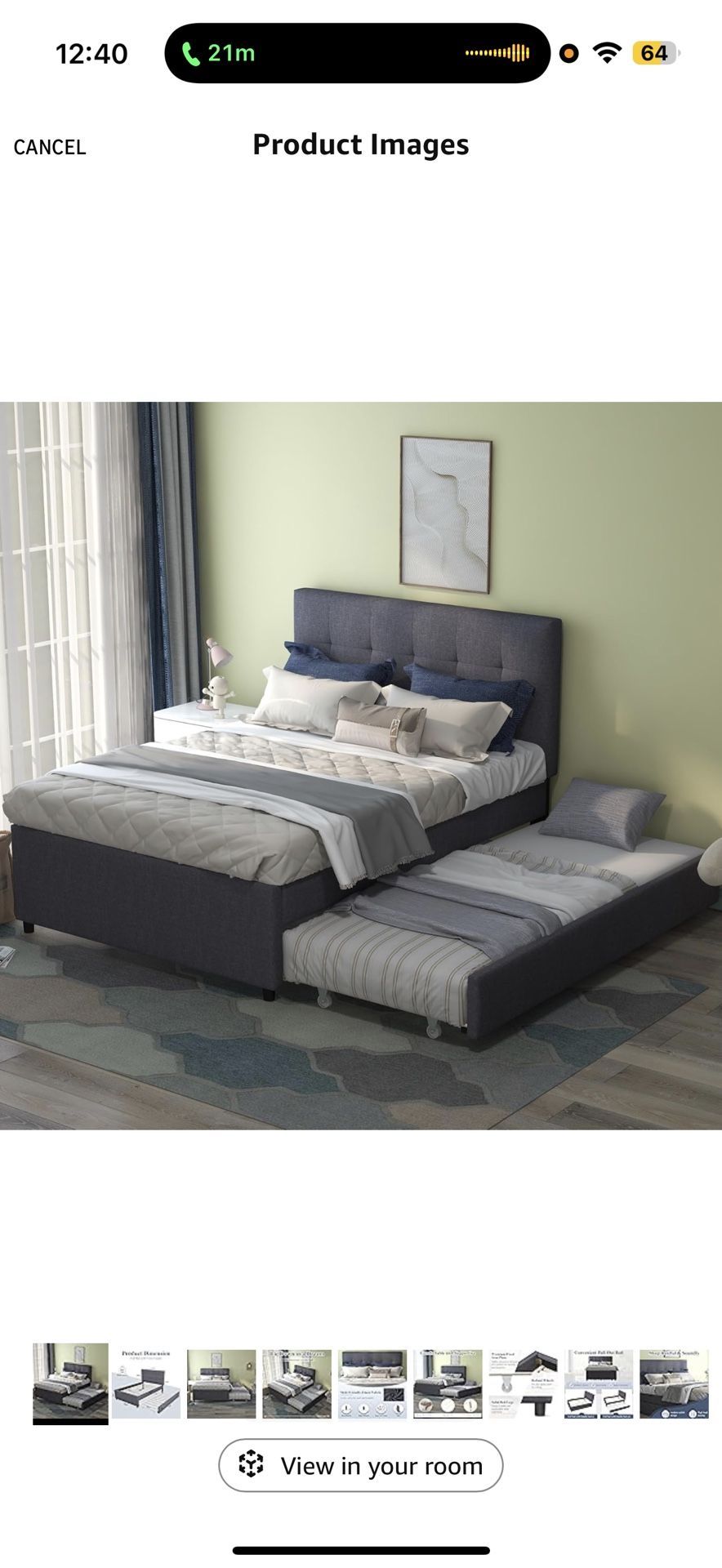 Full Bed with Twin Trundle 