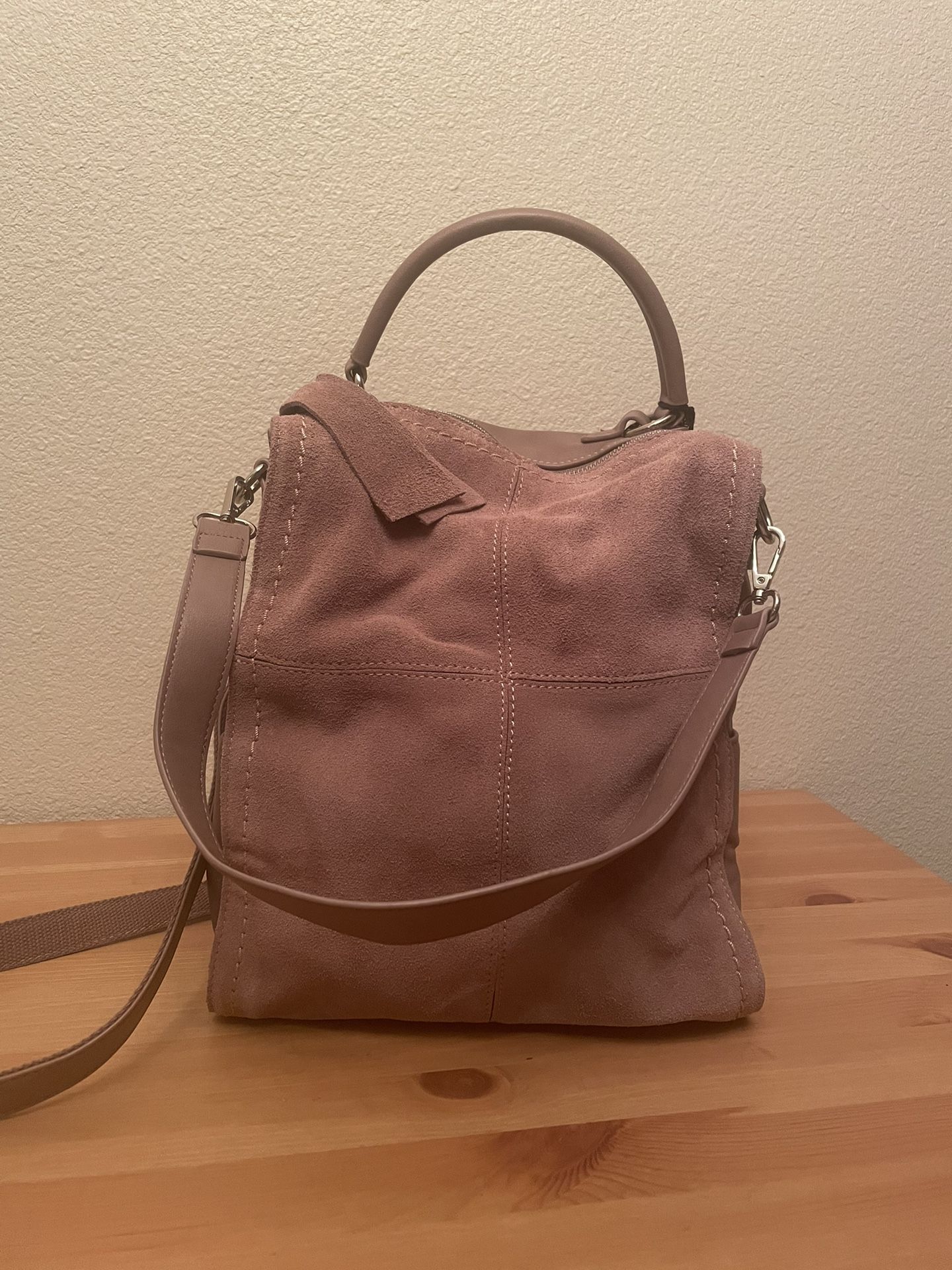 Moda Luxe Genuine Suede Backpack - Women's Bags in Grey