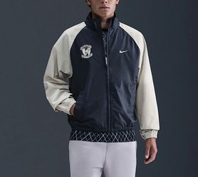 IH7557-437 Nike Club Mens Woven Jacket Loose Fit Water Repellent Navy NWOT Sz XL