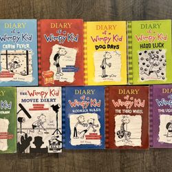 DIARY OF A WIMPY KID, LOT OF 9 BOOKS