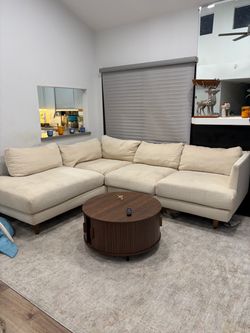 Adeline iii Cream L-Shaped Sectional Sofa