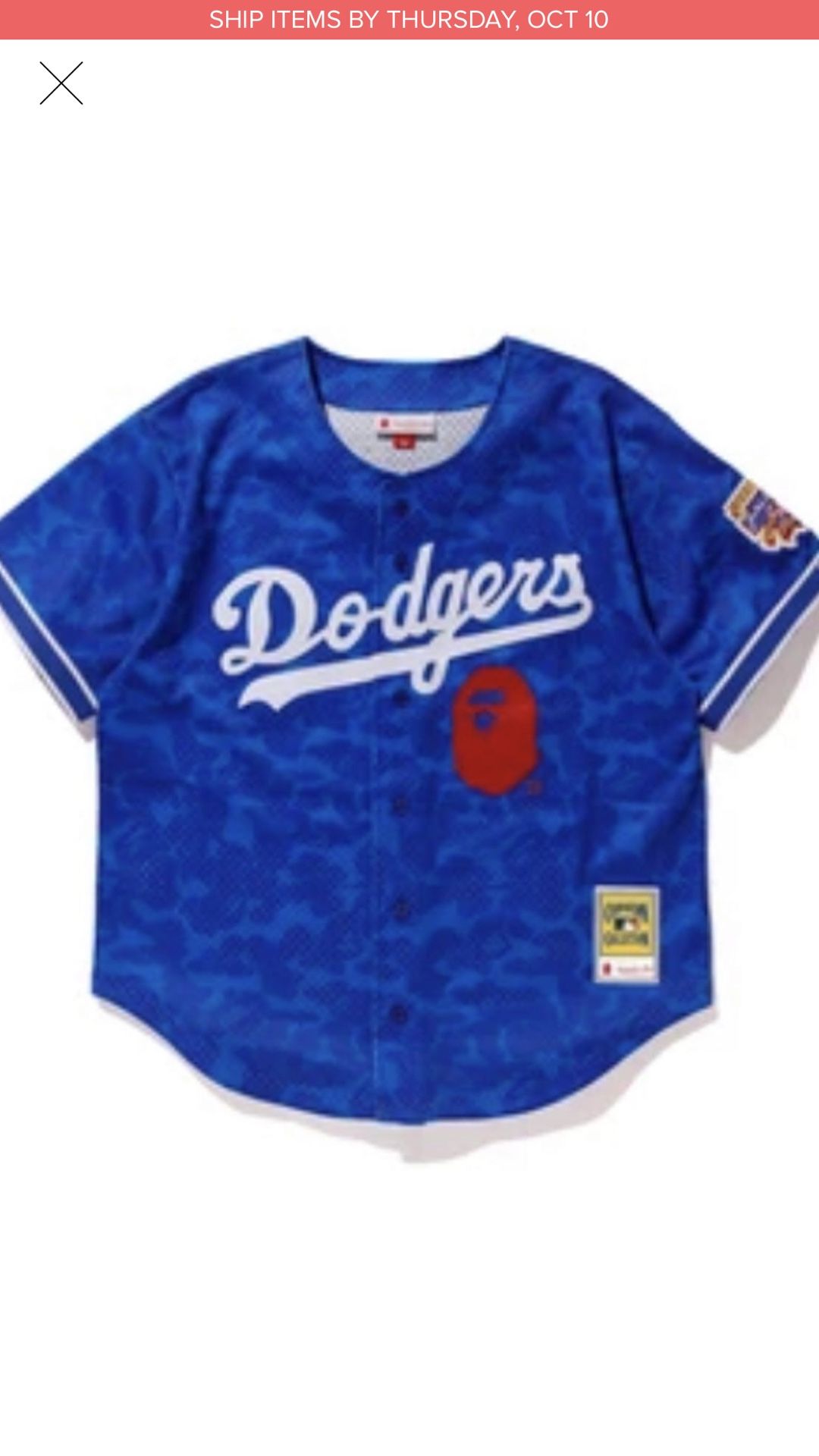 BAPE x Mitchell & Ness Dodgers