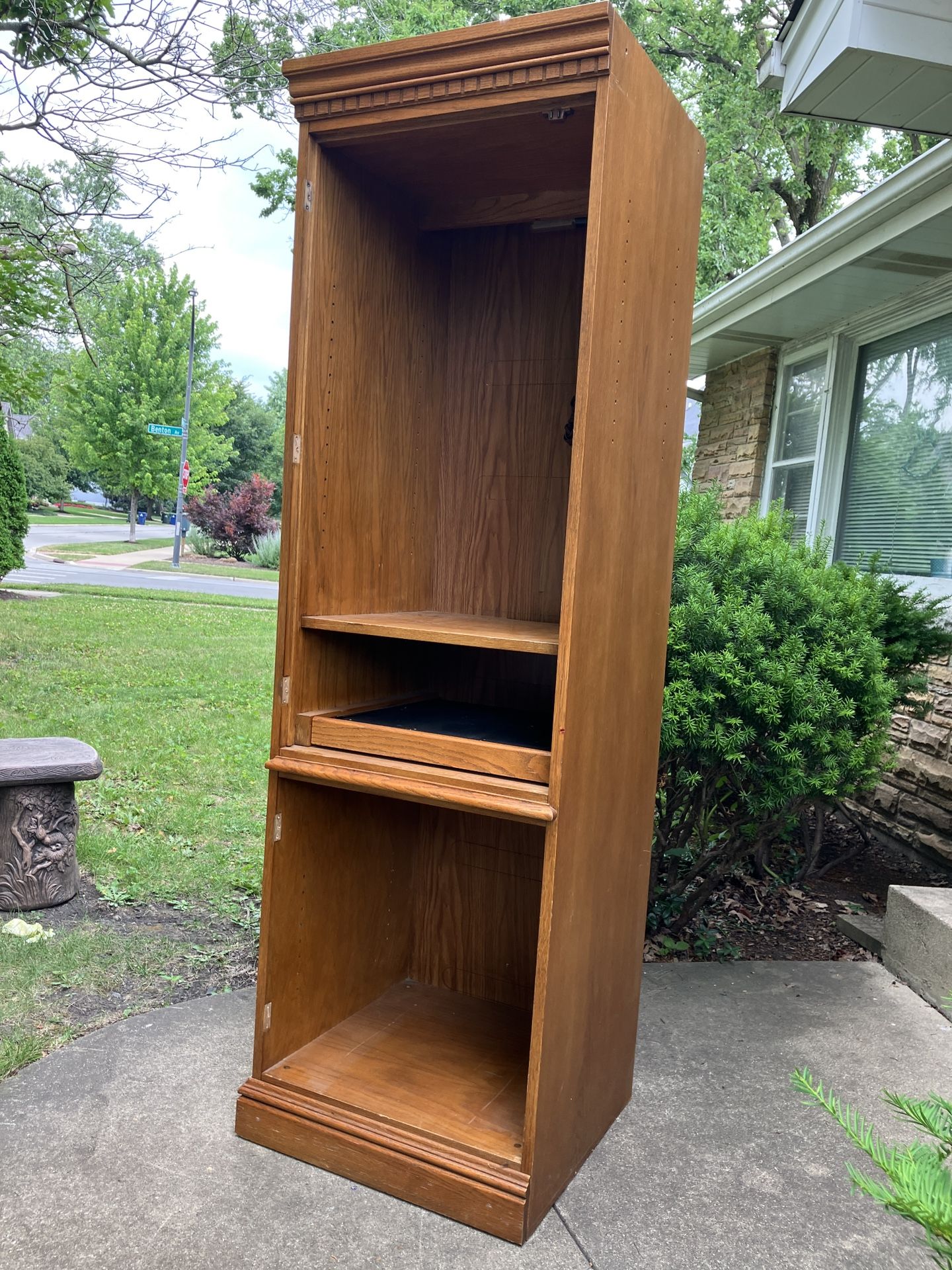 Tall Oak Storage Cabinet