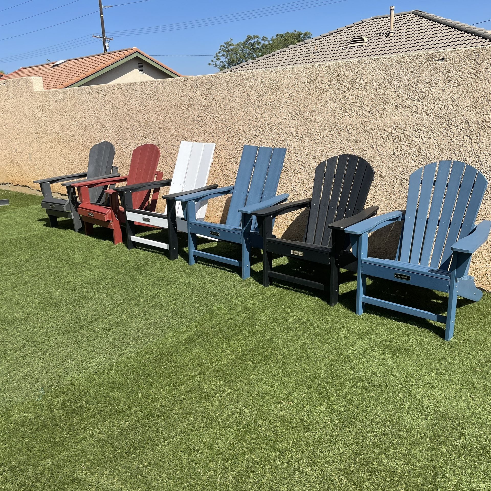 New Serwall Weather Resistant Patio Adirondack Lounge Chair $130 Each