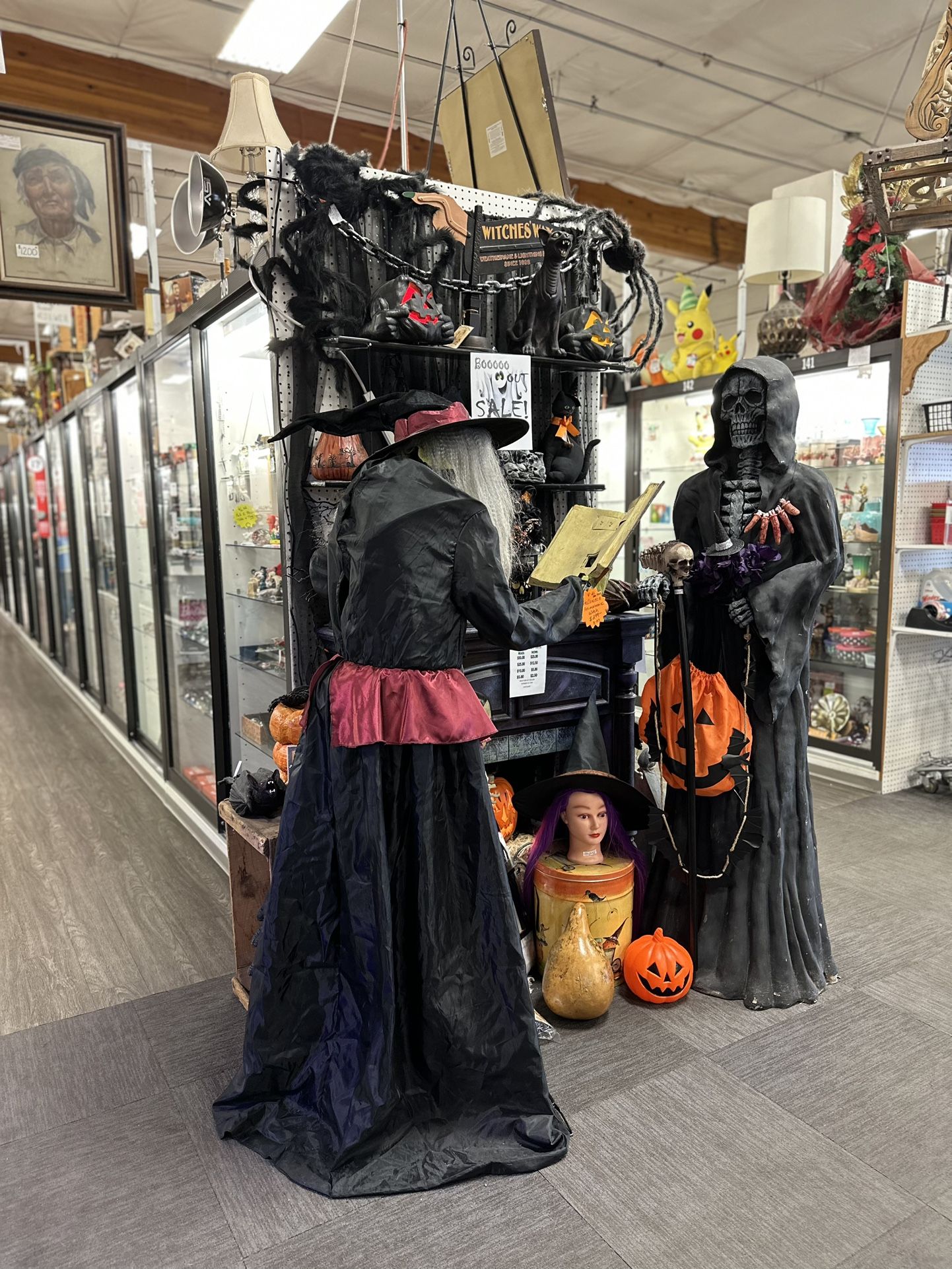 Halloween Display For Sale In My Space -Witch - Reaper And More