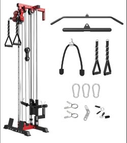 Mikolo Wall Mount Cable Station, Cable Crossover Machine with Dual Pulley System and 19 Adjustable Positions for Home Gym Fitness Equipment
