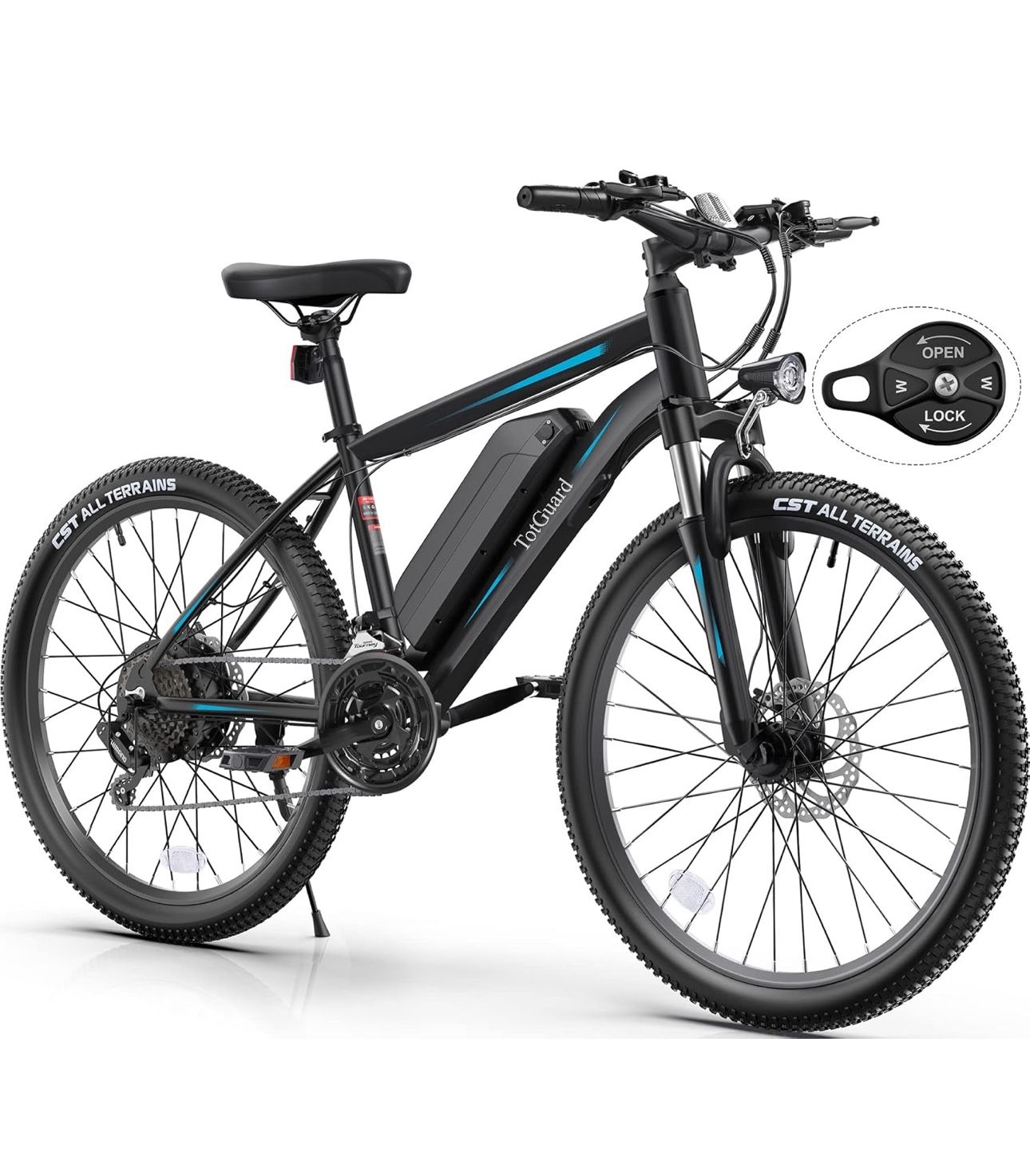 TotGuard Electric Bike, 27.5" Electric Bike for Adults 500W Ebike 21.6MPH Adult Electric Bicycles Electric Mountain Bike,48V 499WH Removable Lithium B