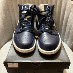 Nike Air Jordan 1 Mid Obsidian White Men’s Size 10 (554724-402) 