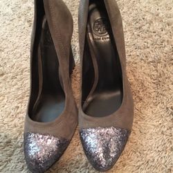 Tory Burch Glitter Toe Heels