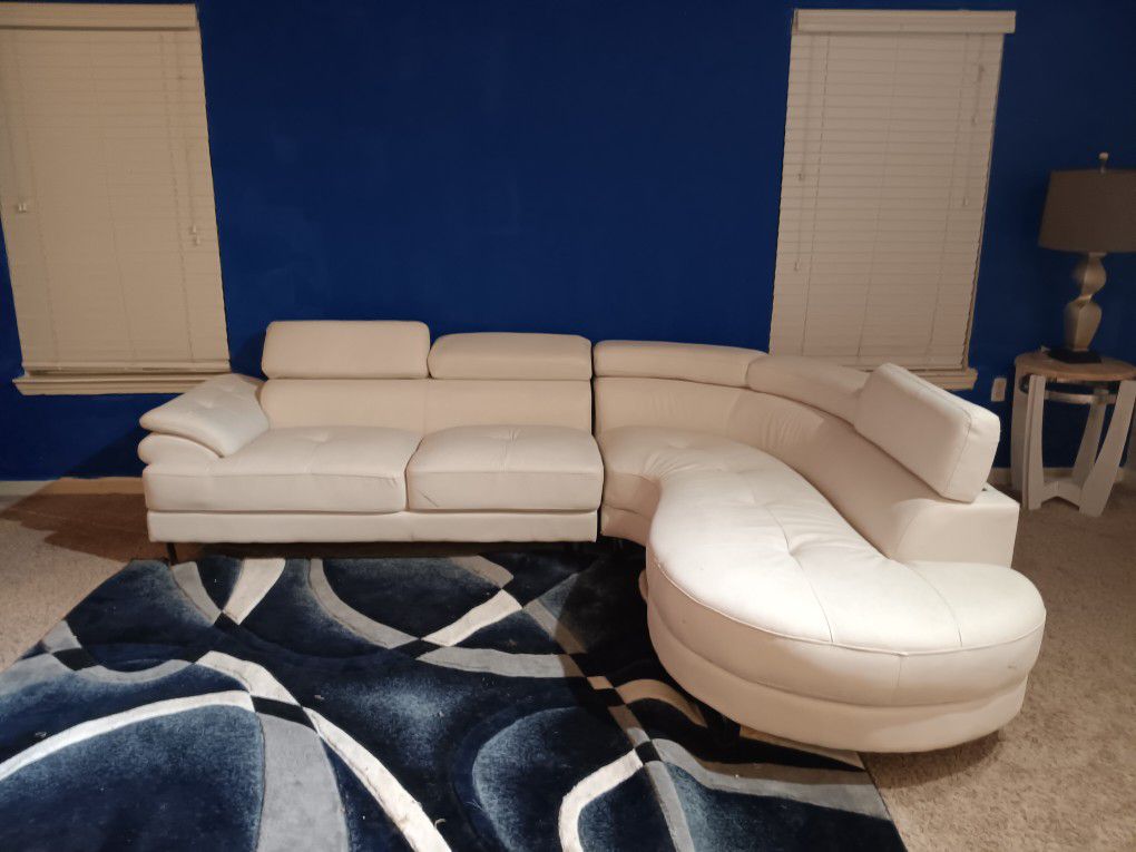 Sofa White Leather 