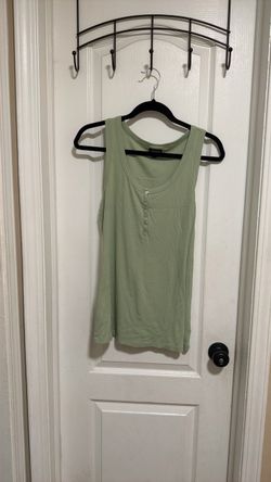 Torrid Sage Green Ribbed Henley Tank Top Size 1