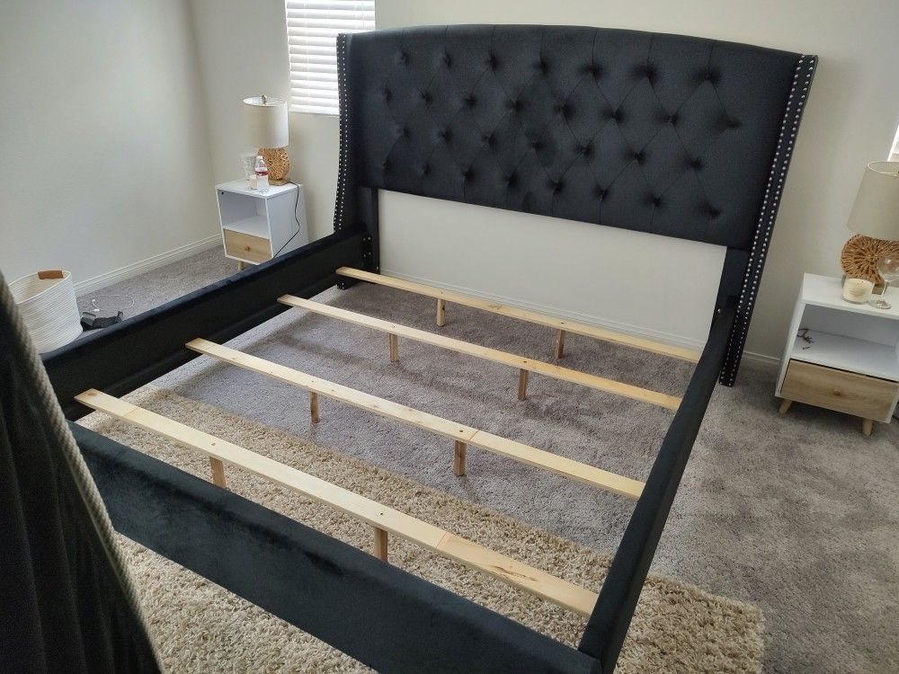 Brand New Queen Bed $319 Black Velvet