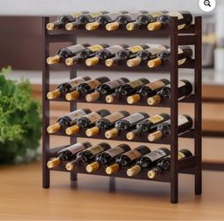 5-Tier Bamboo Wine Rack
