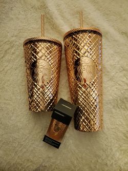 Starbucks Rose Gold 3 Cup Set