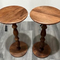 New Pair of Mango Wood End Tables