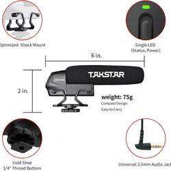 Takstar Shotgun Microphone For Video Recording 