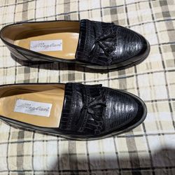 Mezlan Antonello MADE IN SPAIN Genuine Lizard Size 8 Men's Shoes Black