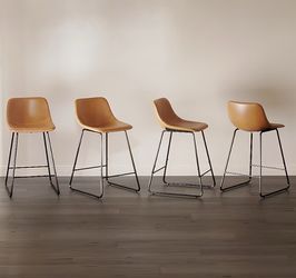 Whiskey Brown 24.0-in H Counter height Metal Bar Stool 4 -Pack