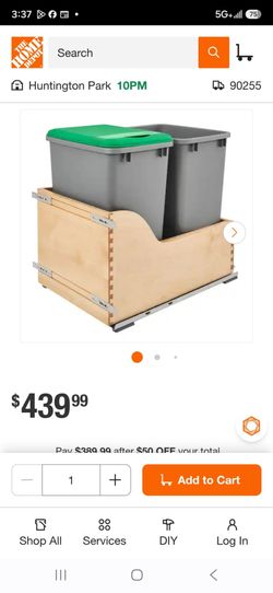 Trash can for kitchen cabinets