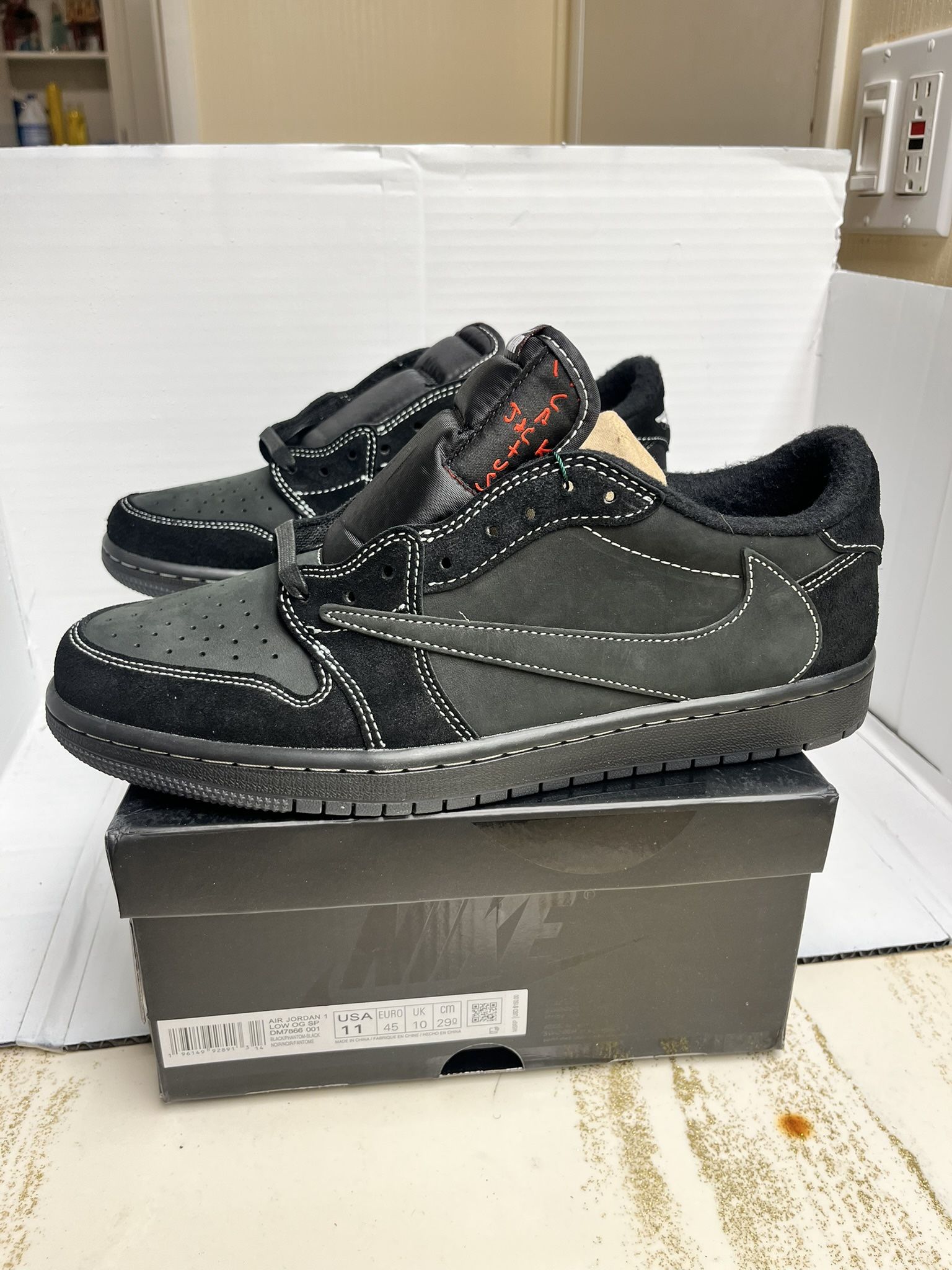 Nike Jordan 1 Low Travis Scott Black Phantom Size 11 + Multiple Sizes Available!