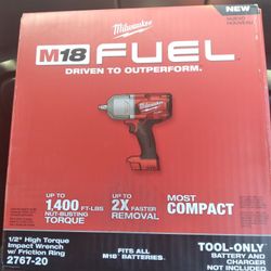 Milwawkee M18 Fuel 1/2" High Torque Impact Wrench With Friction Ring