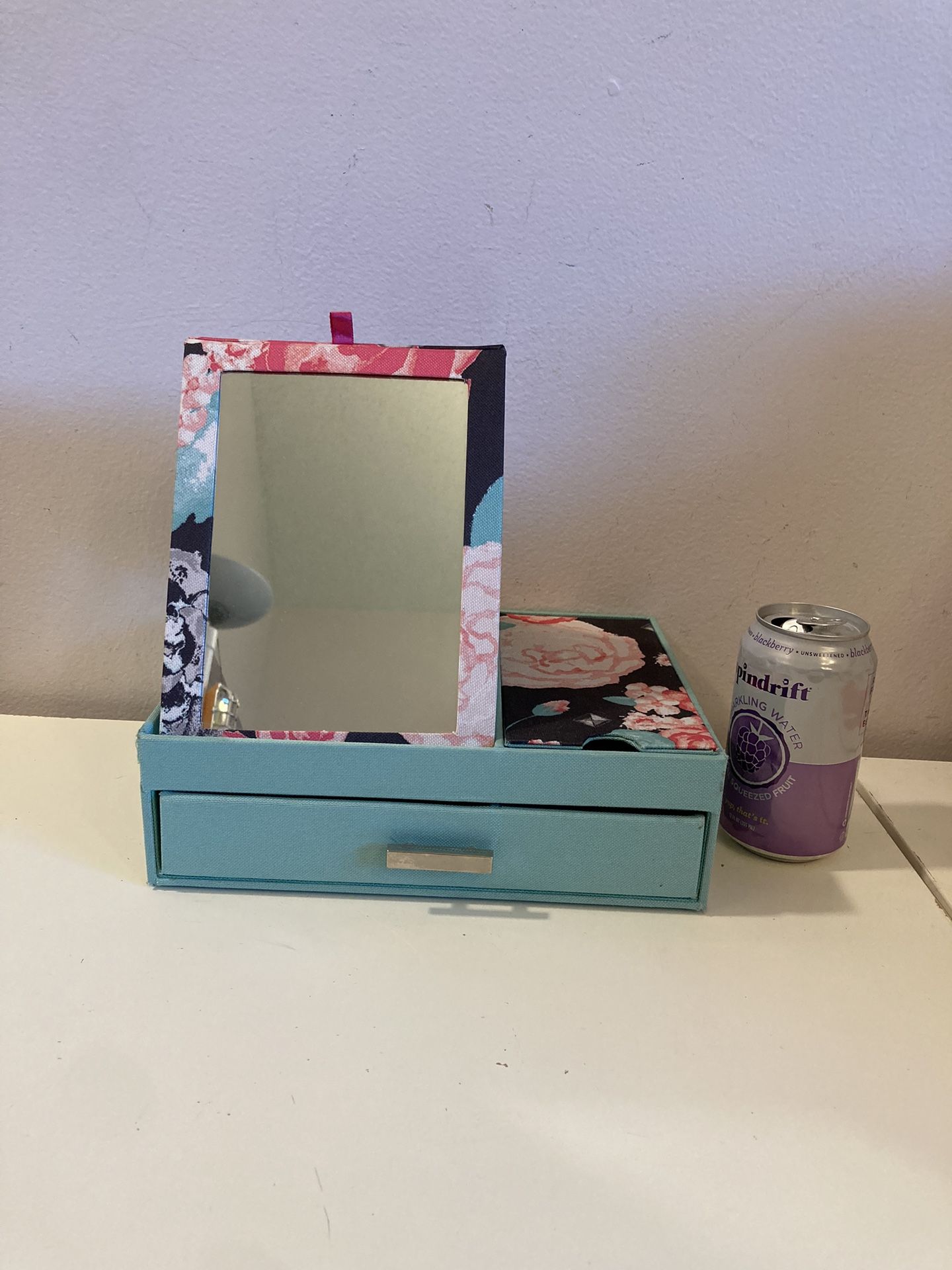 PINK Victoria's Secret Floral Accessory / Jewelry Box w/ Mirror, Phone Charging Section & Drawer