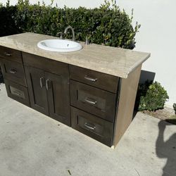 60”  Bathroom Vanity - Sink - Faucet