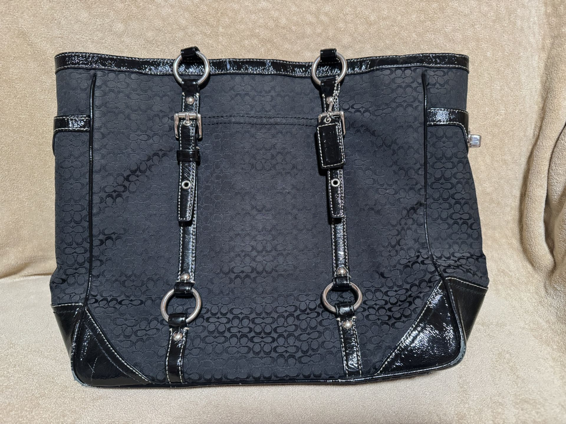 Coach Signature Gallery Black Tote Purse